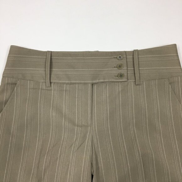 BCBGMAXAZRIA Taupe Beige Pinstriped TABATHA Flare Leg Dress Pant - Picture 6 of 11